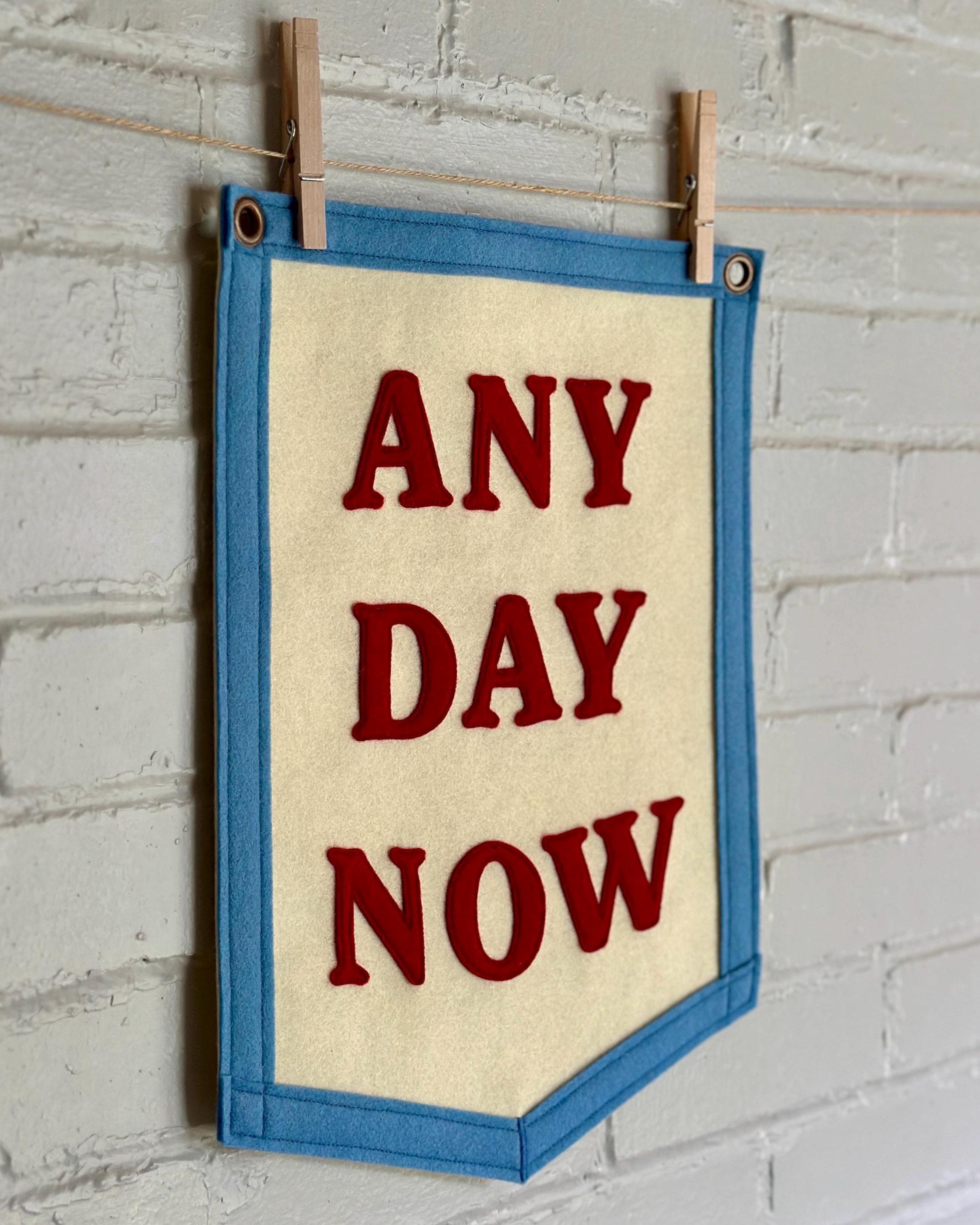 Any Day Now - Handmade Felt Appliqué Banner