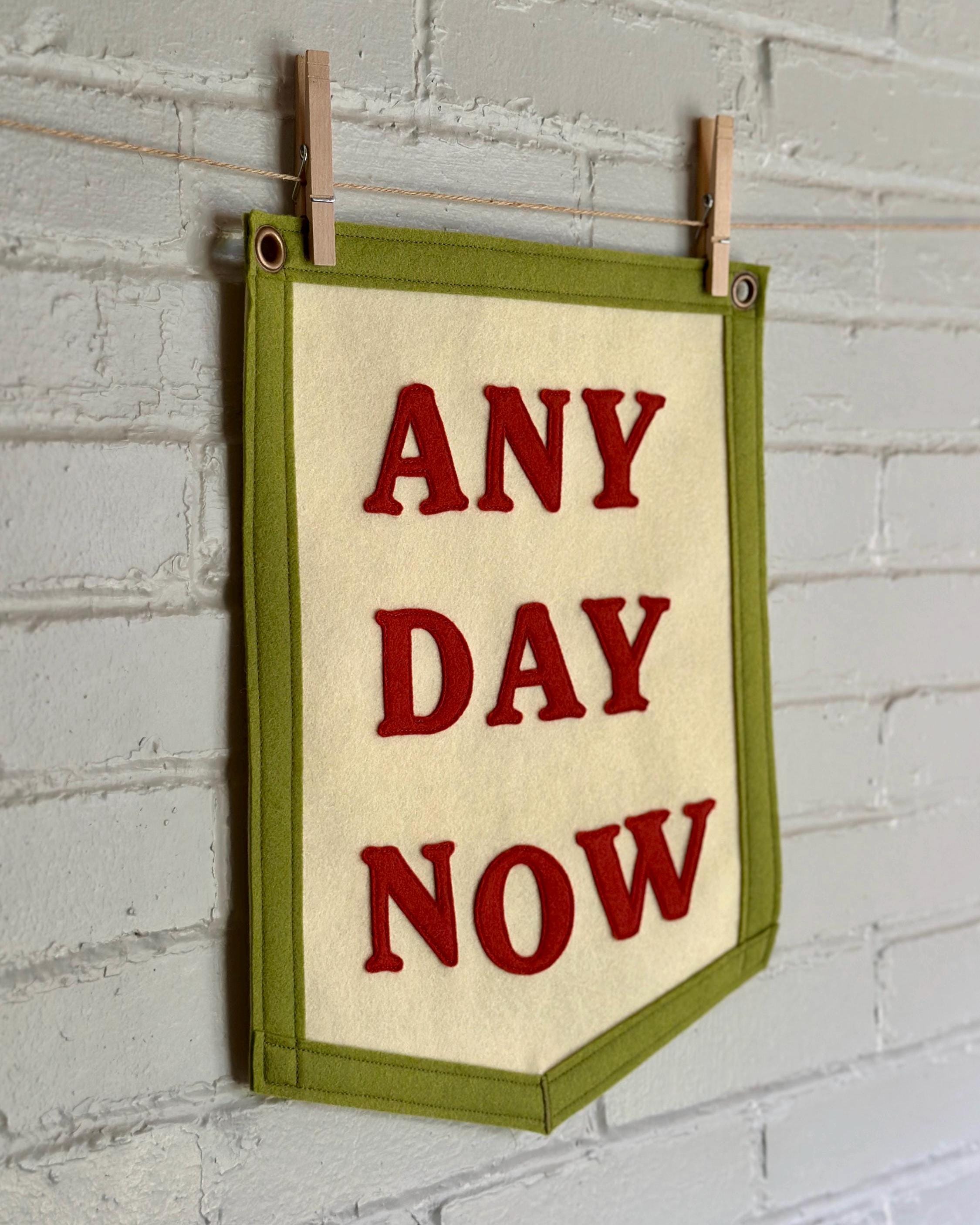 Any Day Now - Handmade Felt Appliqué Banner
