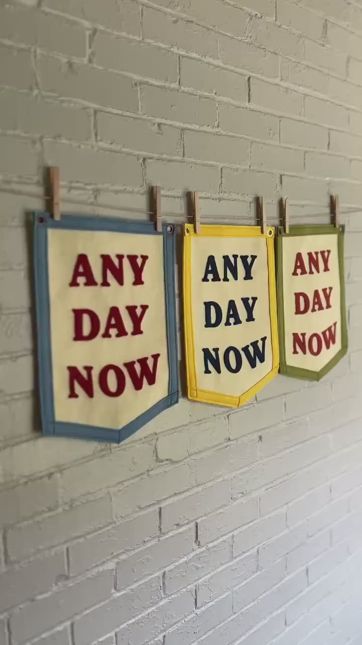 Any Day Now - Handmade Felt Appliqué Banner